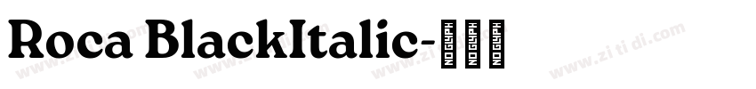 Roca BlackItalic字体转换